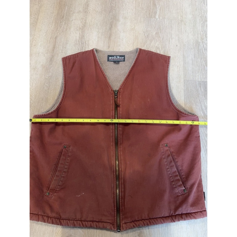 Woolrich Vest Sherpa lined Canvas Rancher USA Mens L Shooter‎ Workwear - Picture 11 of 13